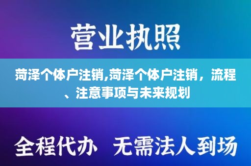 菏泽个体户注销,菏泽个体户注销，流程、注意事项与未来规划