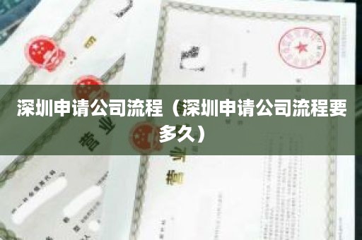 深圳申请公司流程（深圳申请公司流程要多久）