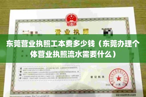 东莞营业执照工本费多少钱（东莞办理个体营业执照流水需要什么）