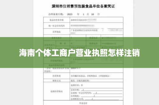 海南个体工商户营业执照怎样注销