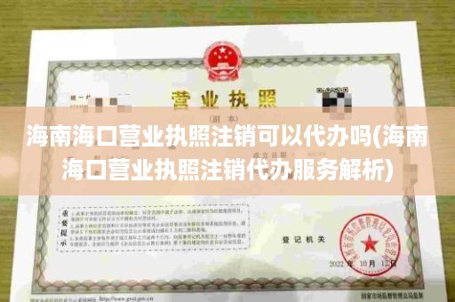 海南海口营业执照注销可以代办吗(海南海口营业执照注销代办服务解析)