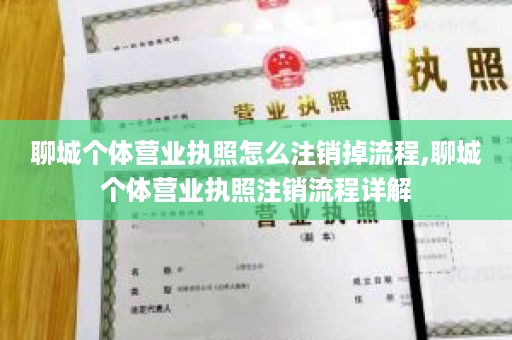 聊城个体营业执照怎么注销掉流程,聊城个体营业执照注销流程详解