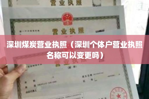 深圳煤炭营业执照（深圳个体户营业执照名称可以变更吗）