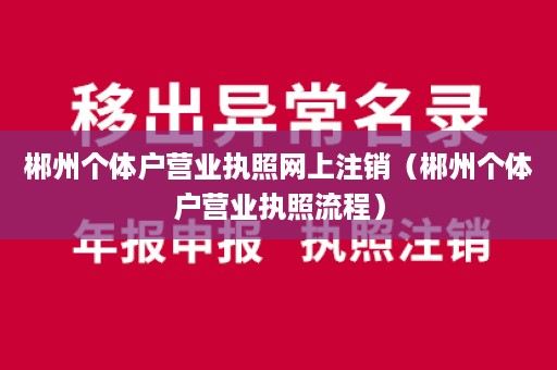 郴州个体户营业执照网上注销（郴州个体户营业执照流程）