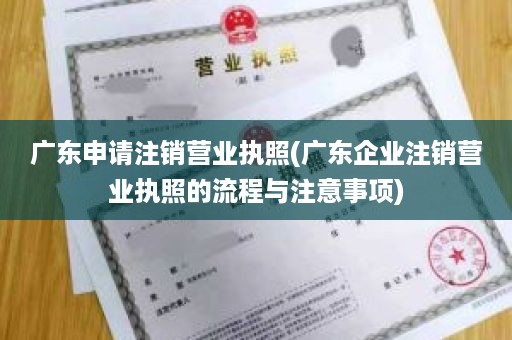 广东申请注销营业执照(广东企业注销营业执照的流程与注意事项)
