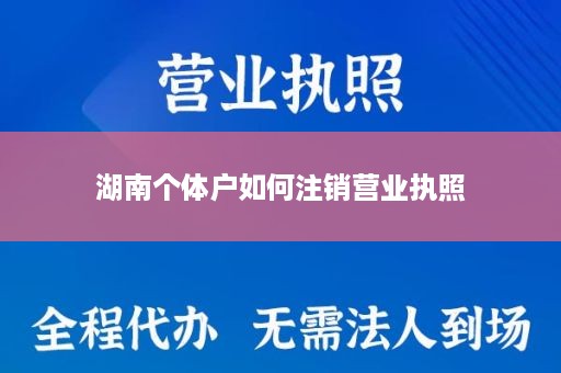 湖南个体户如何注销营业执照