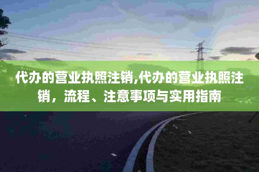代办的营业执照注销,代办的营业执照注销，流程、注意事项与实用指南