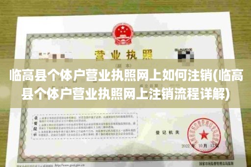临高县个体户营业执照网上如何注销(临高县个体户营业执照网上注销流程详解)