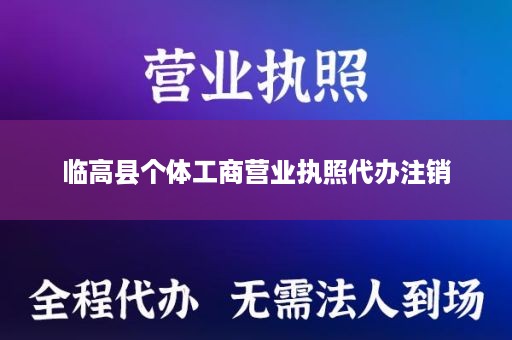 临高县个体工商营业执照代办注销