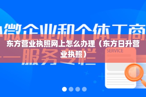 东方营业执照网上怎么办理（东方日升营业执照）