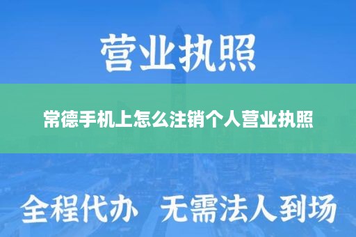 常德手机上怎么注销个人营业执照