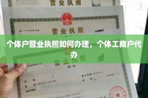 个体户营业执照如何办理，个体工商户代办