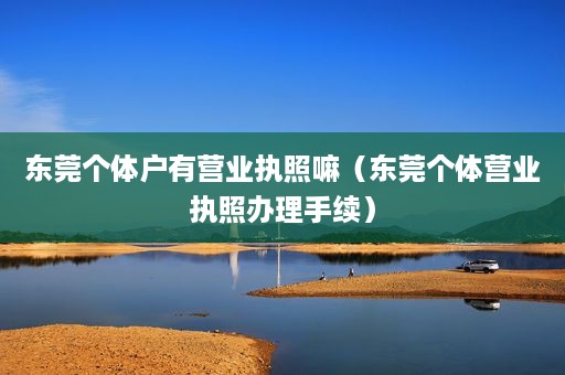 东莞个体户有营业执照嘛（东莞个体营业执照办理手续）