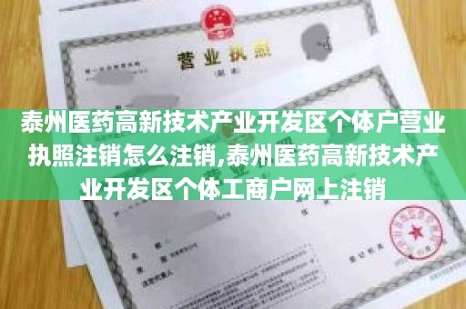 泰州医药高新技术产业开发区个体户营业执照注销怎么注销,泰州医药高新技术产业开发区个体工商户网上注销