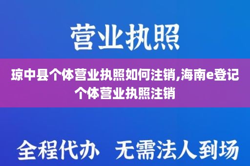 琼中县个体营业执照如何注销,海南e登记个体营业执照注销