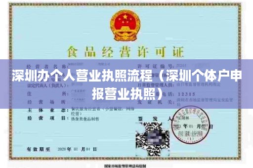 深圳办个人营业执照流程（深圳个体户申报营业执照）