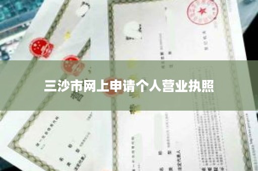 三沙市网上申请个人营业执照