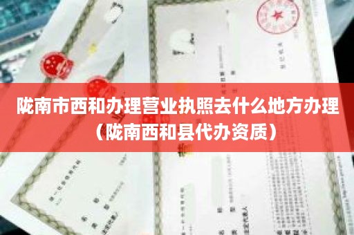陇南市西和办理营业执照去什么地方办理（陇南西和县代办资质）