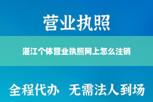湛江个体营业执照网上怎么注销