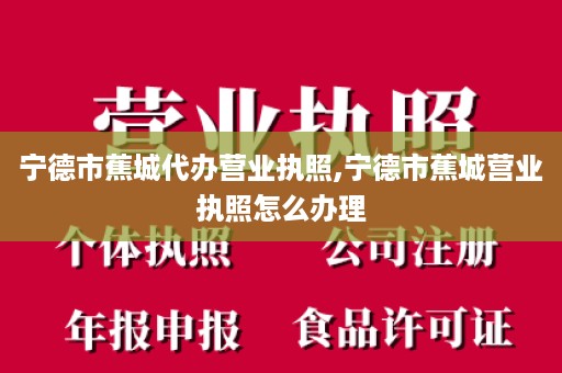 宁德市蕉城代办营业执照,宁德市蕉城营业执照怎么办理