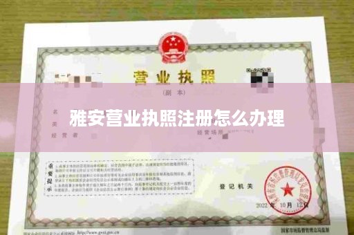 雅安营业执照注册怎么办理