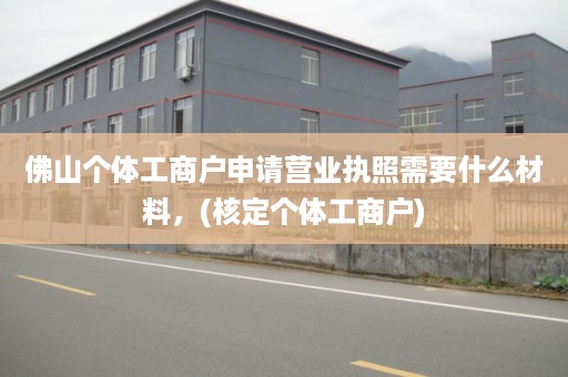 佛山个体工商户申请营业执照需要什么材料，(核定个体工商户)