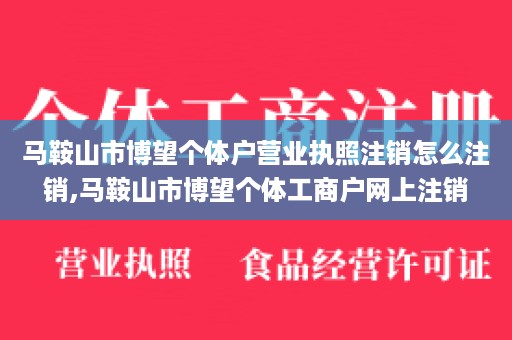 马鞍山市博望个体户营业执照注销怎么注销,马鞍山市博望个体工商户网上注销