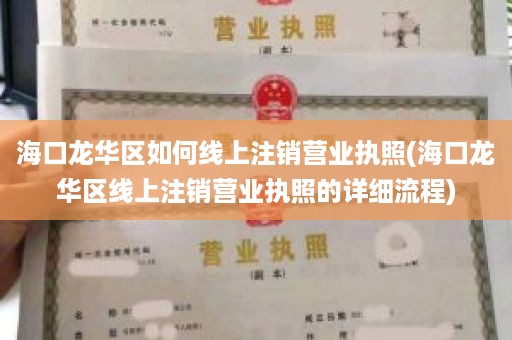 海口龙华区如何线上注销营业执照(海口龙华区线上注销营业执照的详细流程)