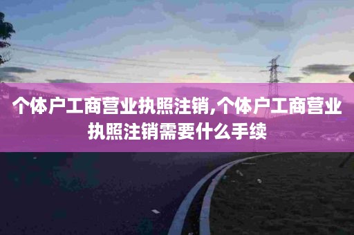 个体户工商营业执照注销,个体户工商营业执照注销需要什么手续