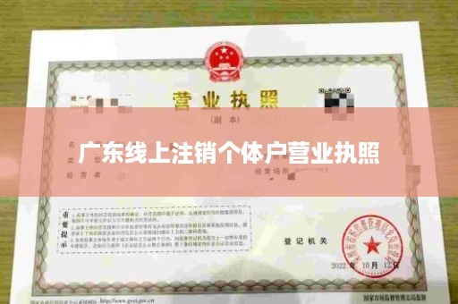 广东线上注销个体户营业执照