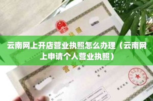 云南网上开店营业执照怎么办理（云南网上申请个人营业执照）