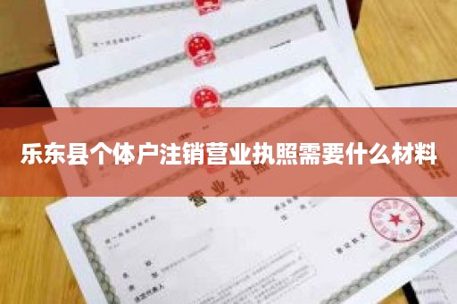 乐东县个体户注销营业执照需要什么材料