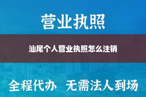 汕尾个人营业执照怎么注销