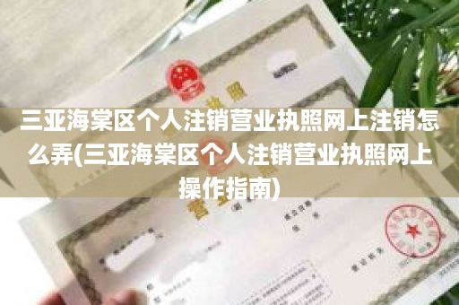 三亚海棠区个人注销营业执照网上注销怎么弄(三亚海棠区个人注销营业执照网上操作指南)