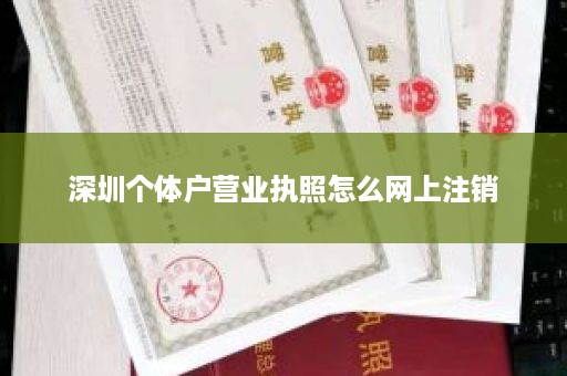 深圳个体户营业执照怎么网上注销