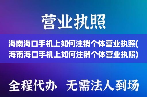 海南海口手机上如何注销个体营业执照(海南海口手机上如何注销个体营业执照)