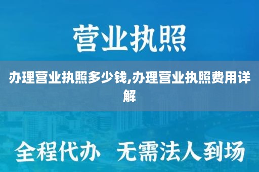 办理营业执照多少钱,办理营业执照费用详解