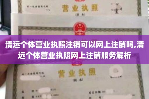 清远个体营业执照注销可以网上注销吗,清远个体营业执照网上注销服务解析