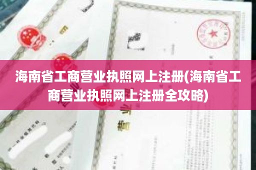 海南省工商营业执照网上注册(海南省工商营业执照网上注册全攻略)