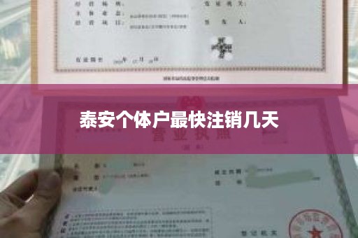 泰安个体户最快注销几天