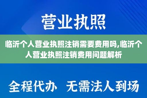 临沂个人营业执照注销需要费用吗,临沂个人营业执照注销费用问题解析