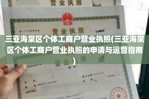 三亚海棠区个体工商户营业执照(三亚海棠区个体工商户营业执照的申请与运营指南)