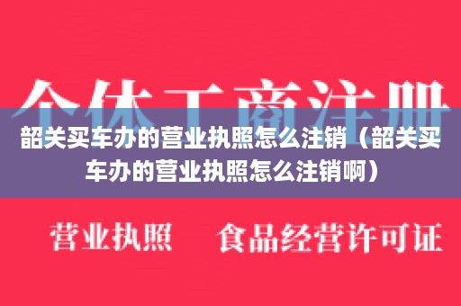 韶关买车办的营业执照怎么注销（韶关买车办的营业执照怎么注销啊）