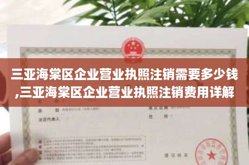 三亚海棠区企业营业执照注销需要多少钱,三亚海棠区企业营业执照注销费用详解