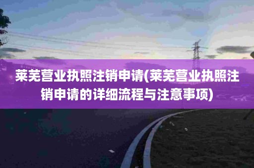 莱芜营业执照注销申请(莱芜营业执照注销申请的详细流程与注意事项)