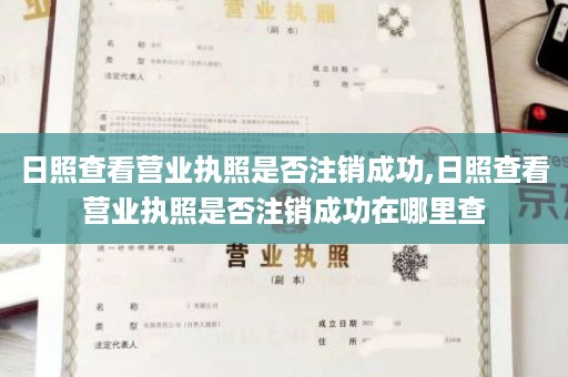 日照查看营业执照是否注销成功,日照查看营业执照是否注销成功在哪里查