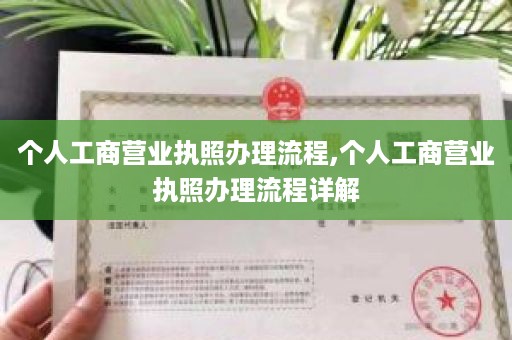 个人工商营业执照办理流程,个人工商营业执照办理流程详解