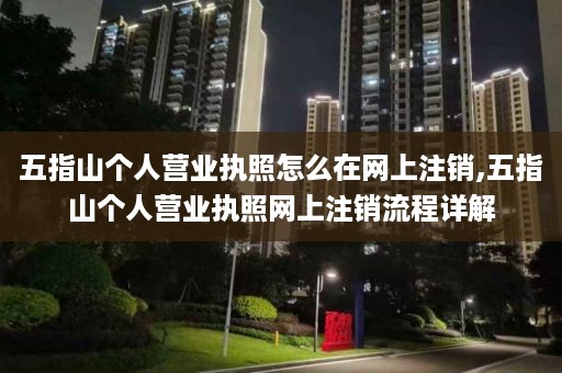 五指山个人营业执照怎么在网上注销,五指山个人营业执照网上注销流程详解