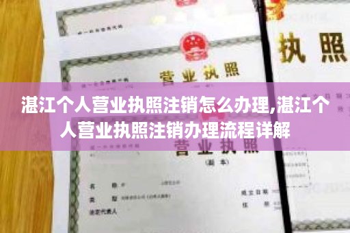湛江个人营业执照注销怎么办理,湛江个人营业执照注销办理流程详解