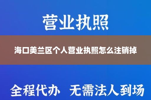 海口美兰区个人营业执照怎么注销掉